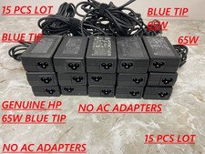 GENUINE HP LOT 15 PCS 65W BLUE TIP CHARGERS NO AC ADAPTERS