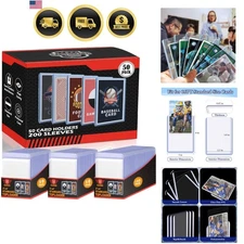 Trading Card Sleeves Toploaders Set 250 PCS Protectors Fits MTG TCG Baseball