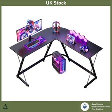 Optimized L-Shaped Gaming Desk Computer Table Z-Leg Frame 120x120 cm Black