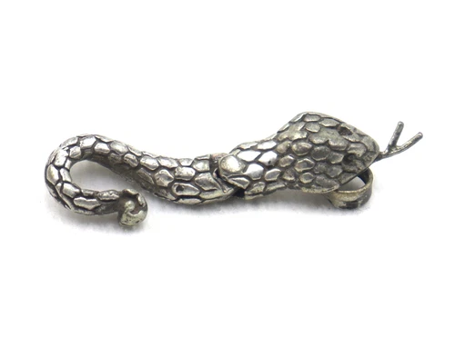 Vintage Cobra Snake Pendant in 925 Sterling Silver Unisex Articulated Design