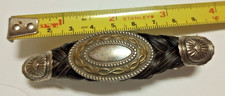 Vintage Silver Equine Horsehair Braided Hair Clip Made in France