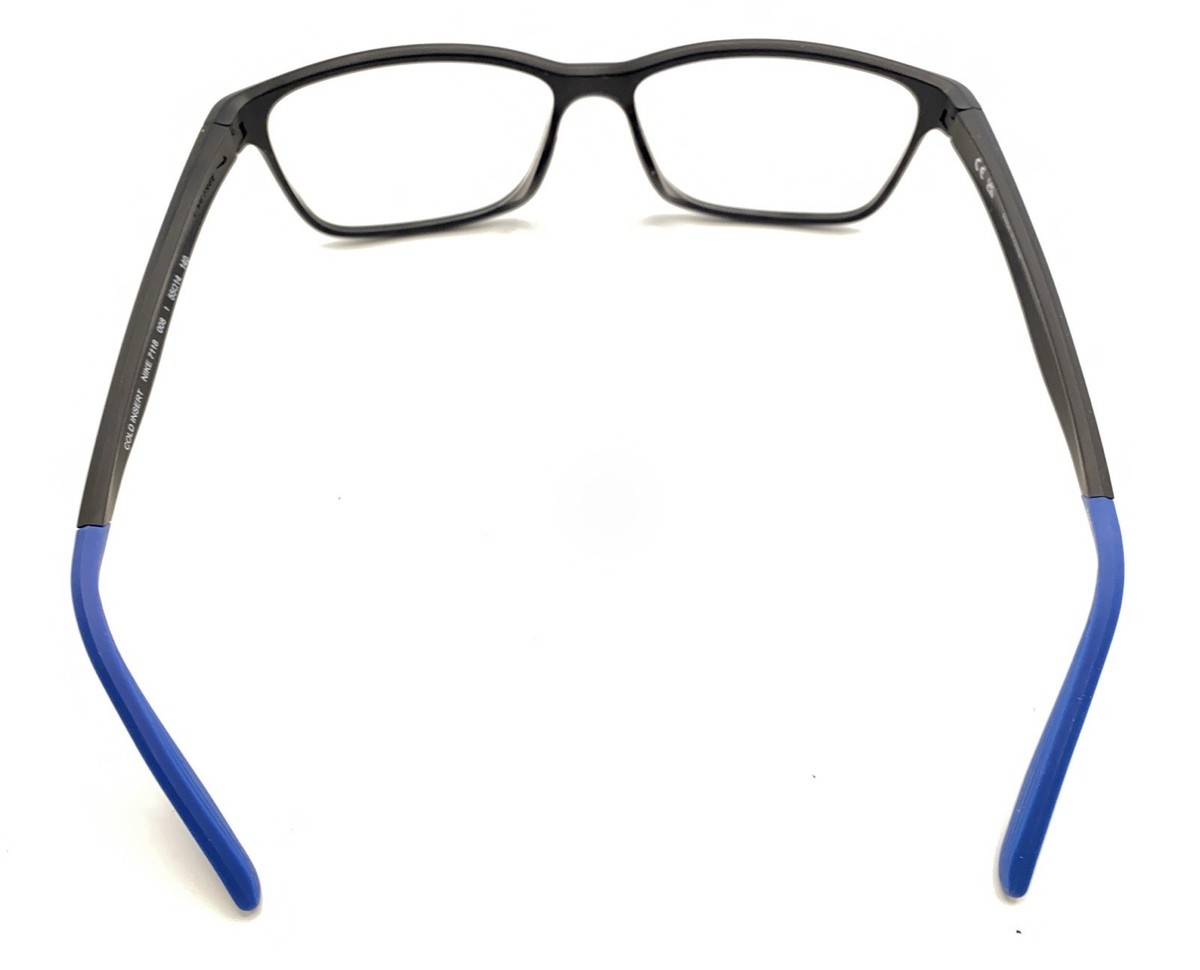 NIKE 7118 008 MATTE BLACK RACER BLUE WRAP EYEGLASSES FRAME 55-14-140 Amazon.com: Eyeglasses NIKE 4305 008 Satin Black/Midnight  main image 3