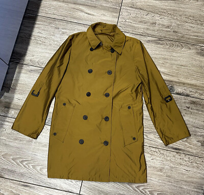 Damen AQUASCUTUM Regenmantel ungefüttert Trench Zweireiher glänzend packbar Gr.S