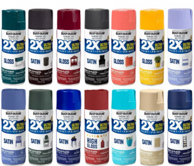 Rust-Oleum American Accents 2X Ultra Cover Spray Paint, 12oz, 100+ Colors