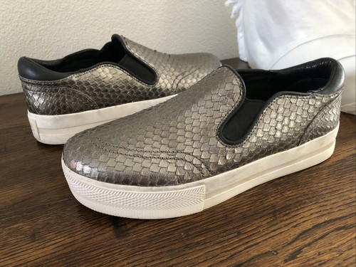snake print platform trainers