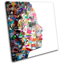 Woman fashion Illustration SINGLE CANVAS WALL ART Picture Print VA