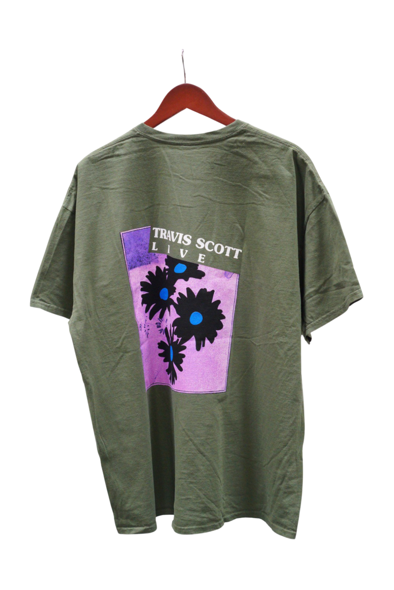 Travis Scott Astroworld Festival Run Flower Olive Tee (93665-344