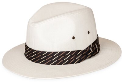 HERREN SONNENHUT CREME 100 % BAUMWOLLE FEDORA/PANAMA BREITE KREMPE