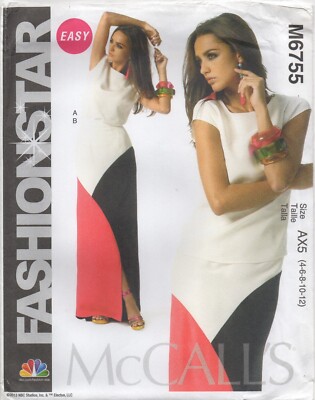 McCalls Schnittmuster 6755 EASY Top & Rock lang Colour Block Gr. 4 - 12 Neu
