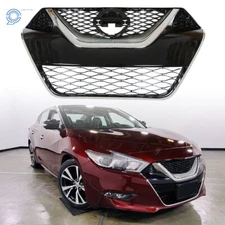 Chrome Black Grill Kit Front Bumper Grille For 2016/2017 Nissan Maxima Plastic