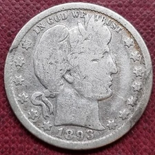 1893 O Barber Quarter 25c Silver Coin Better Grade #89593