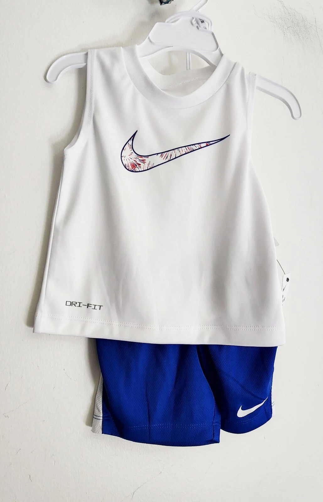 Nike Baby Boys Dri-FIT Americana Muscle Top & Shorts Set Sz 12M - NWT