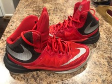 Nike Prime Hype DF II GS Basketball Shoes 6Y Red Black 807613-600