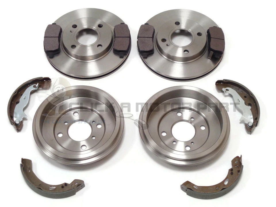 FORD FIESTA MK7 2008-2017 FRONT 2 BRAKE DISCS AND PADS REAR 2 DRUMS & SHOES SET