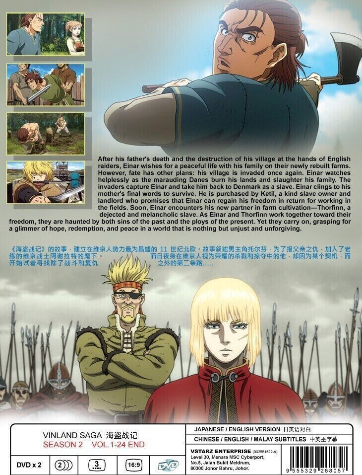 Vinland Saga' Season 2 is listed with a total of 24 episodes over 2 BD/DVD  volumes : r/anime