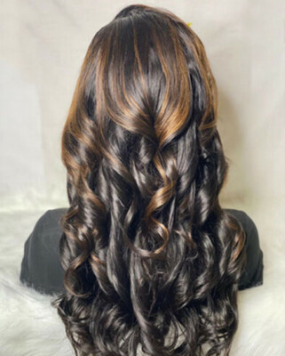 Highlight 4X4 Lace Closure Wig Remy Human Hair Body Wave Wig fro Women