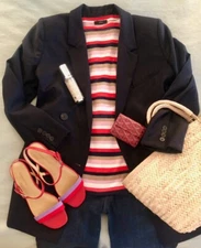 NWT J. Crew Size Small S Slub Cotton T-Shirt Shirt Multicolor Stripe top ONLY