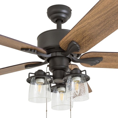 Versatile 52" Dual Finish Ceiling Fan with Quiet Reversible Motor & Light Kit - Picture 9 of 11