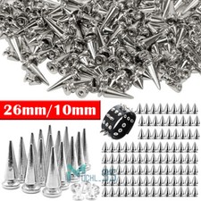 lot Punk Cone Metal Spikes Rivets Studs Screw Back for Clothing Jacket Leather
