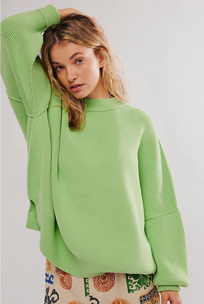 Pull Femme Palette – Vert, Coton Mélangé, Taille XL, Coupe Pullover, Super Doux