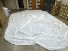 French Army 28' White Parachute Canopy (circular) USED