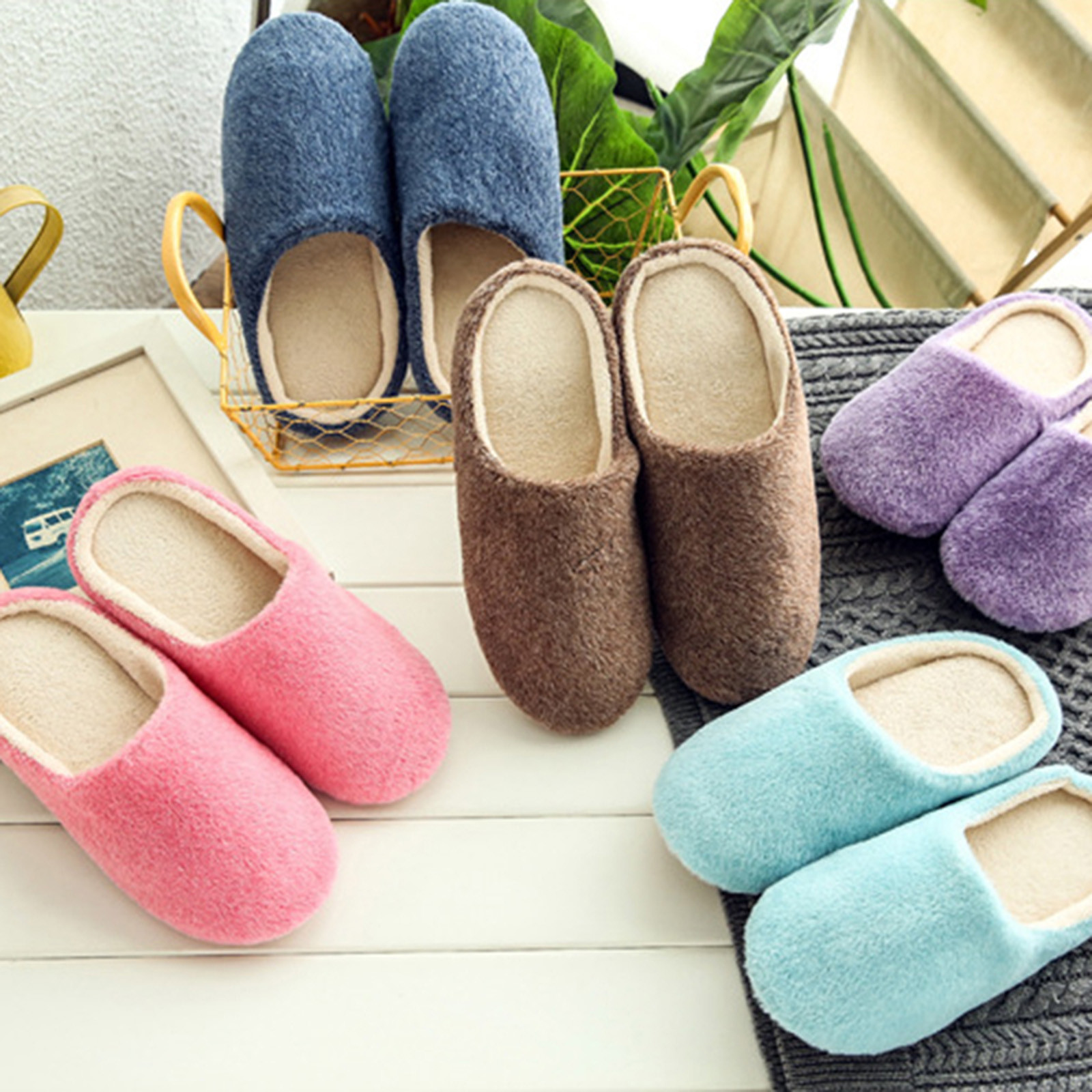 Ladies Slippers Mens Womens Warm Fur Lined Winter Warm Mules Shoes House UKSize eBay