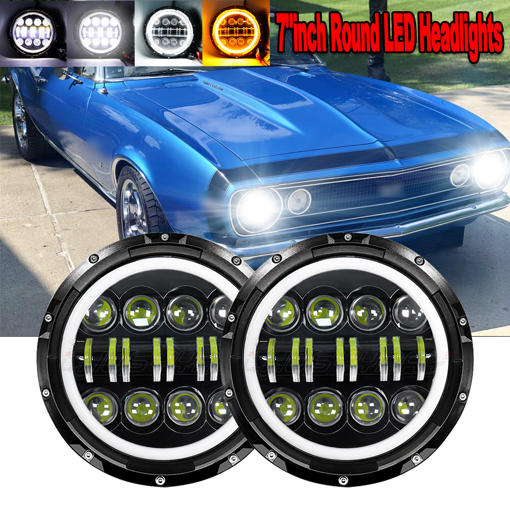 2pcs Fit Mack R Series 7'' Inch Round LED Headlights Sealed Hi/Lo Beam With DRL - Foto 7