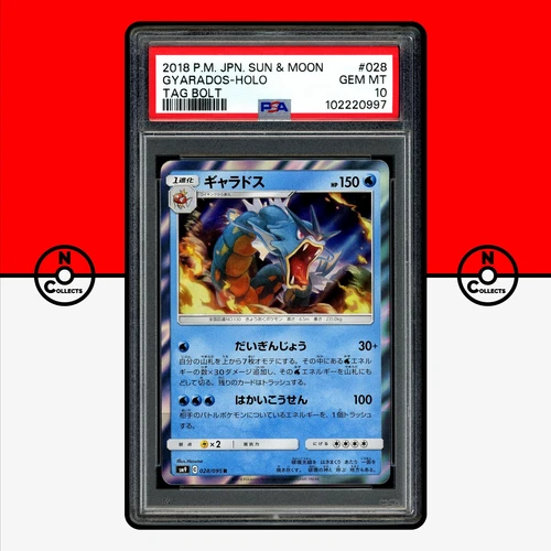 Pokemon PSA 10 Gyarados Holo 028/095 Tag Bolt sm9 Japanese