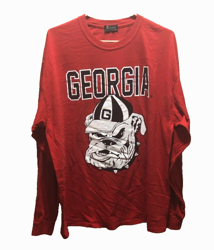 Uga Georgia Bulldogs NCAA Vintage 90s SEC Football Red Long Sleeve T-Shirt XL