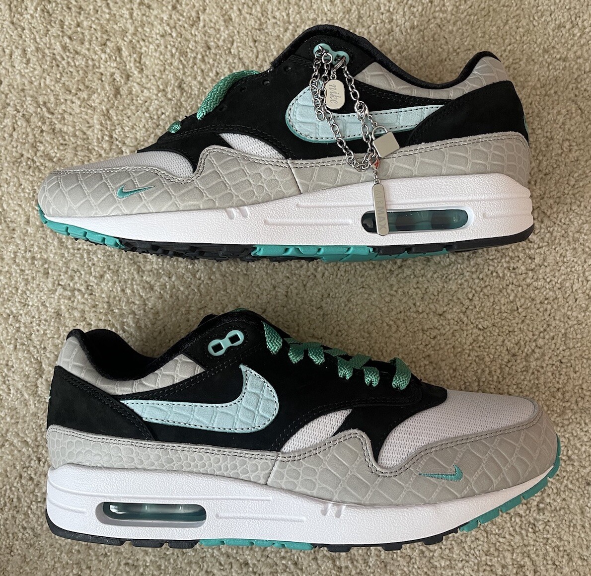 Nike Air Max 1 '87 By You Black/Grey/Jade FJ8893-900 Women's 10.5