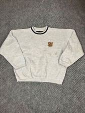 Vintage 90s Bugle Boy Embroidered Logo Sweatshirt Mens Medium Gray Adult