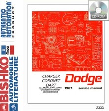 1967 Dodge Charger Coronet Dart Factory Shop Service Manual Cd