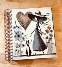 Aesthetic Stroll with Cat Cover Set 4 use w/ Erin Condren Life Planner-