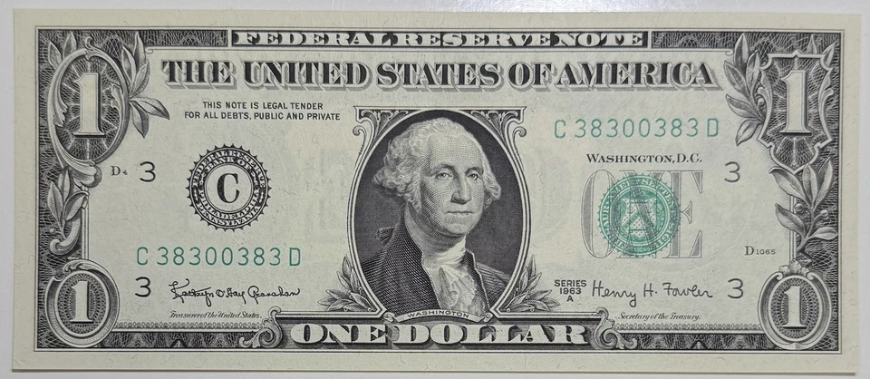 Matching Radar Serial Numbers $1 Federal Reserve Note 1963 1988 1995 4 Note Set - Image 2 of 4