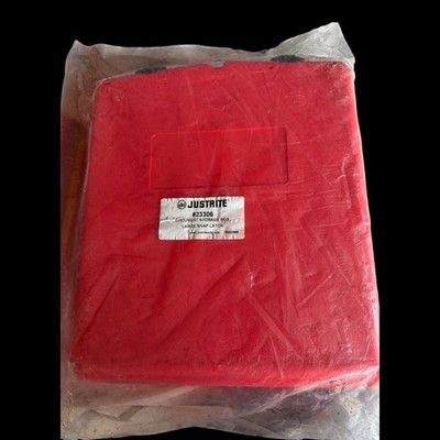 Justrite S23306 Red Document Storage Box Snap Latch Polyethylene New