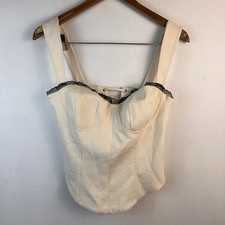New Reformation Alisa Seamed Bustier Top In Ivory Size 4 168