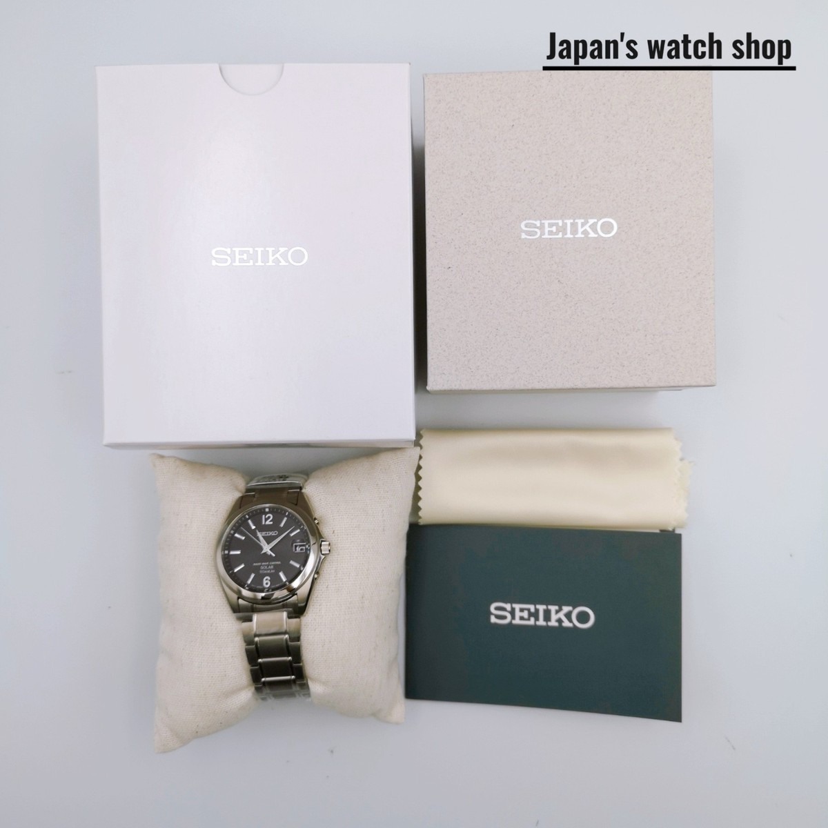 SEIKO SBTM229 Titanium Black Solar Men's Watch New in Box | eBay