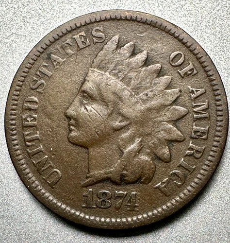 1874  INDIAN CENT   FINE   BETTER DATE  #1138
