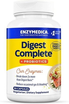 Enzymedica, Digest Complete + Probiotics, Full-Range, Everyday Enzymes with 800