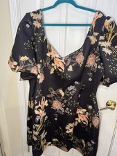 ASOS NWT SIZE 24 Plus Dark Floral Scuba Dress Dark Romantic Boho Cottagecore