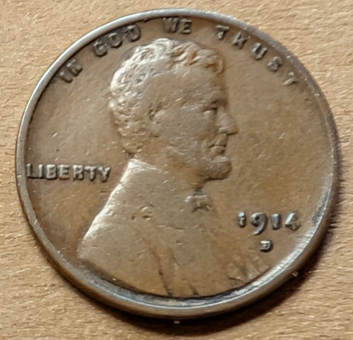 1914-D Lincoln Cent Wheat Penny, Sought After Choice VF Key Date
