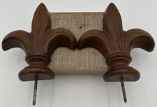 Vintage Pair Fleur De Lis One Sided Finial Moulding Pediment Architectural Decor