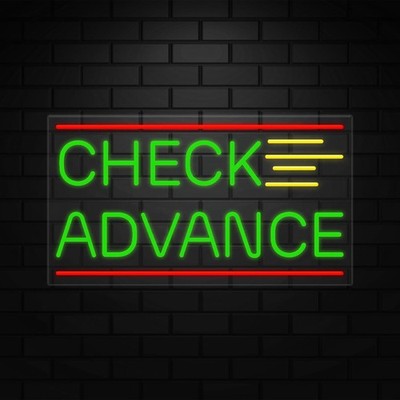 Check Advance Sign for Business Displays | LED Flex Neon | 37''W x 20''H x 1''D