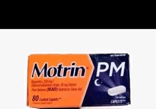 Motrin PM Caplets, 200 mg Ibuprofen & 38 mg Sleep Aid, 80 Ea 02/2026+