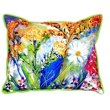 Betsy Drake Wild Flowers Large Indoor Outdoor Pillow 16x20