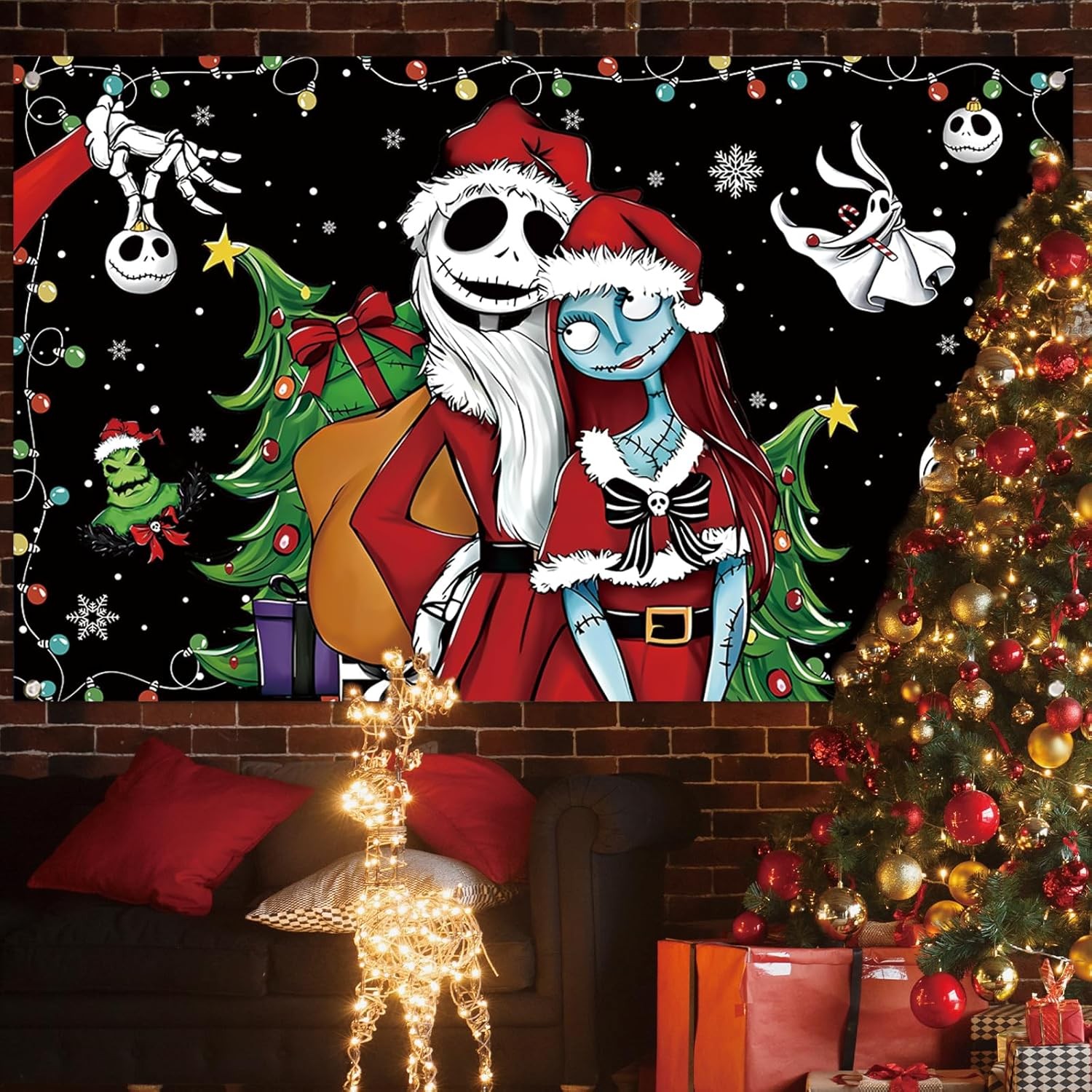 Christmas Photo Backdrop for Photography - Tapestry for Xmas Winter Holiday Deco