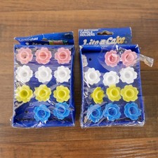 22 Vintage Birthday Multi Colored Candle Holder Decorations Flowers Floral NEW