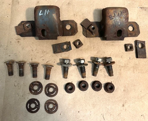 1971 1972 Ford Mustang Rear Bumper R & LH Mounting Bracket, Bolts OEM Used