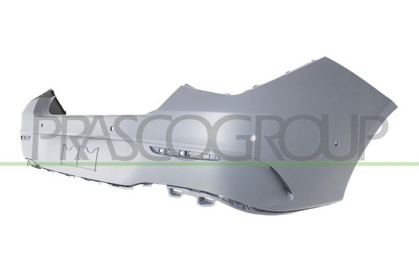 Prasco ME3551061 StoßStange Hinten Grundiert Mit LöCher FüR PDC + Sensorhaltern-image