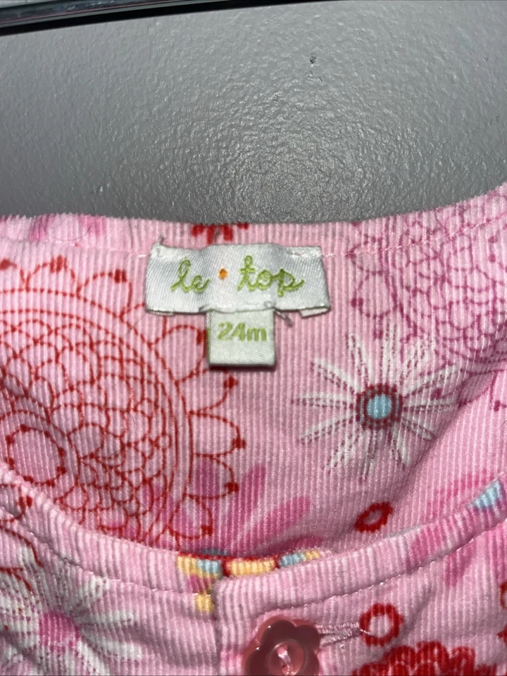 Mameluco Le Top bebé sin mangas suave pana de una pieza talla 24 meses rosa niñas Foto 2 de 4